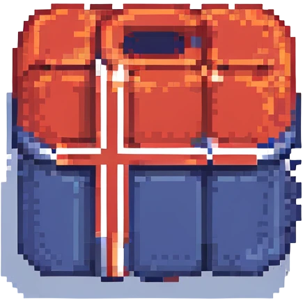 Norwegian flag pixel art icon blocky retro emoji