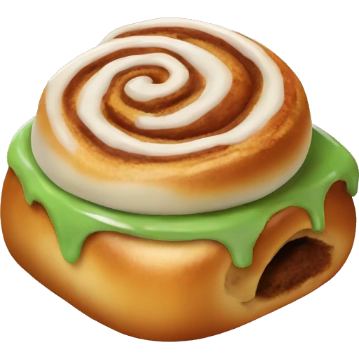 Cinnamon bun with matcha  emoji