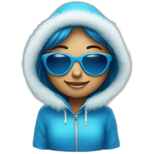 blue eskimo girl smiling with sunglasses emoji