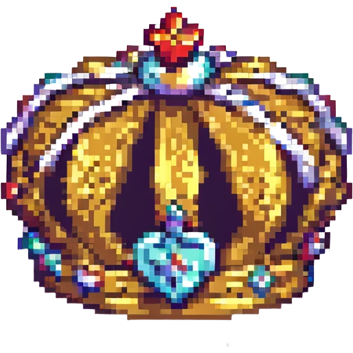 pixel art crown, small and iconic emoji
