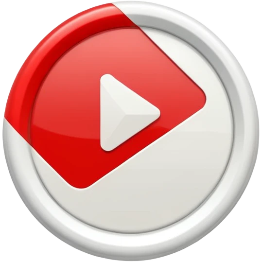 red and white play button minimalist emoji