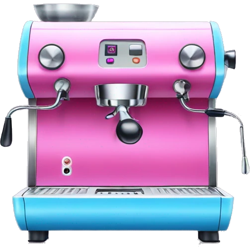 Pink and blue gradient hue espresso machine emoji