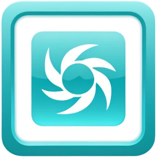 a Tiny compressed Stylized light-turquoise wind wind symbol inside a gradient white square icon, light turquoise thick borders emoji
