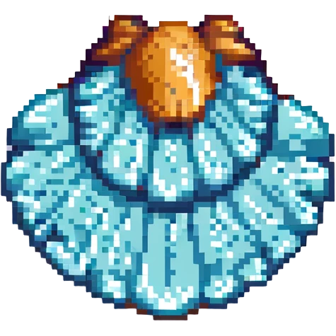 A sea shell in blue pastel colors emoji
