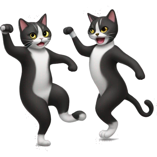 2 cats dancing emoji