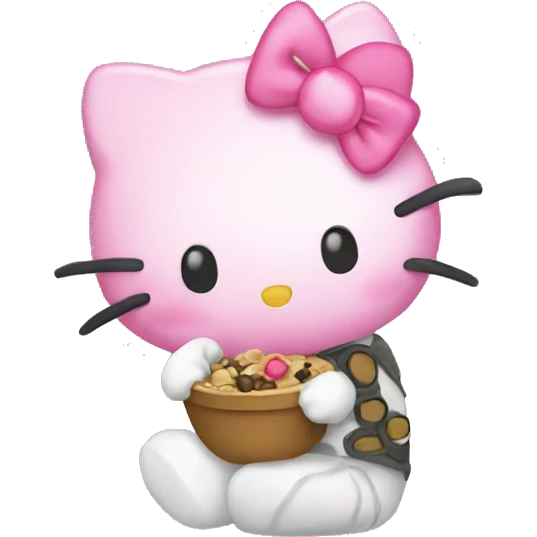 Hello Kitty with boba emoji