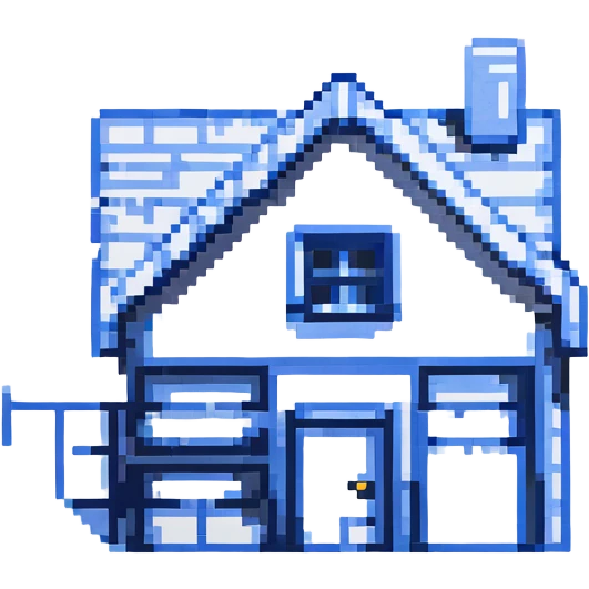 blueprint paper with a house sketch, simple emoji