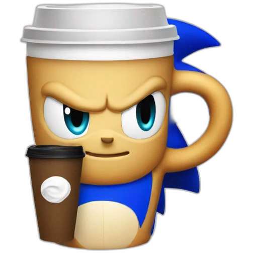 Sonic with coffee emoji