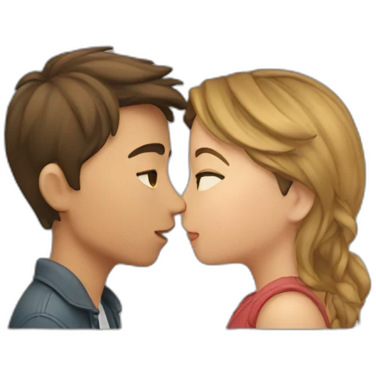 A boy and girl kissing emoji