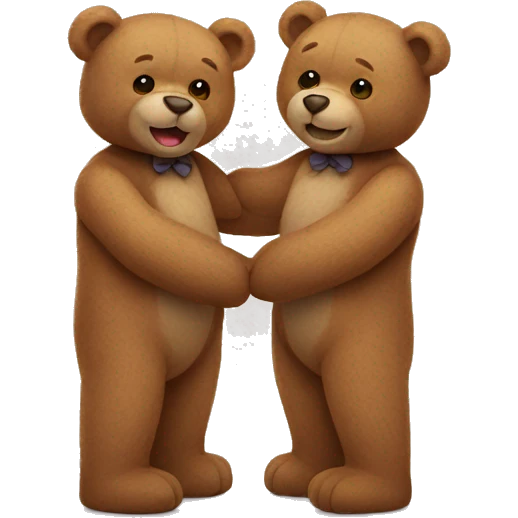 Two teddy bears holding hands  emoji