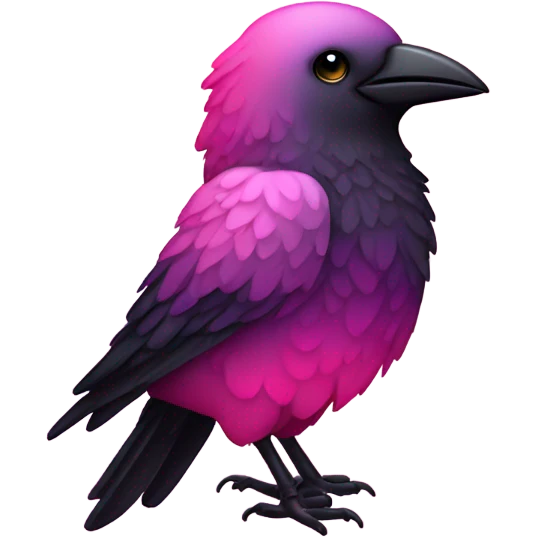 Pink ombre crow with glitter emoji
