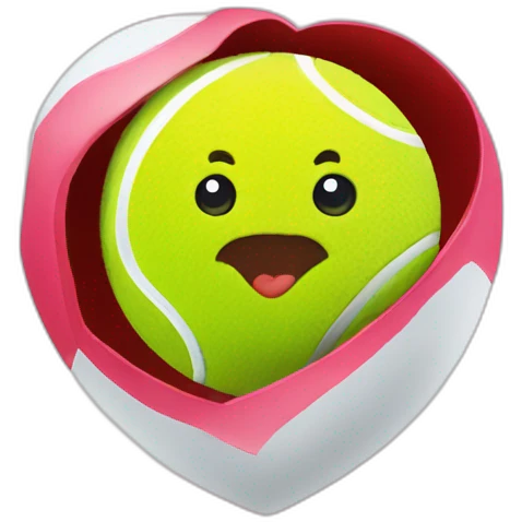 saint valentines day tennis ball emoji