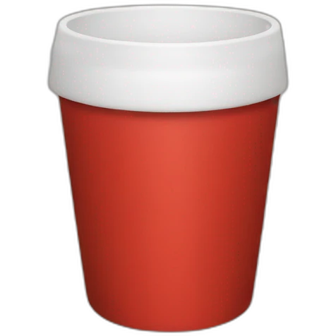 Red cup with a white circle emoji