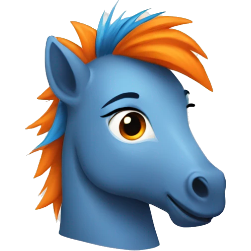 Full blue, young, boy pony with orange mohawk emoji