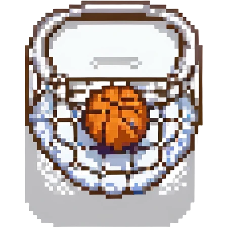 баскетбольный мяч в сетке, no background emoji