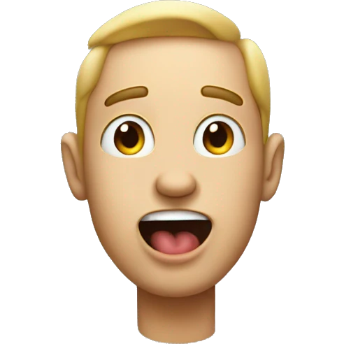 human with his tounge out party emoji