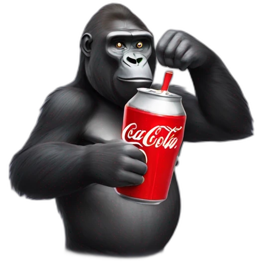 Gorilla holding coca cola emoji