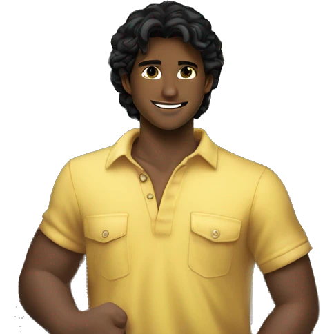 happy boy in yellow shirt emoji
