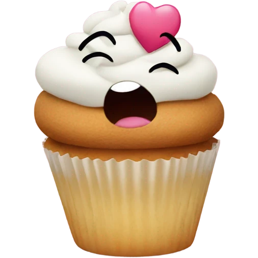 Cupcake blowing kisses  emoji