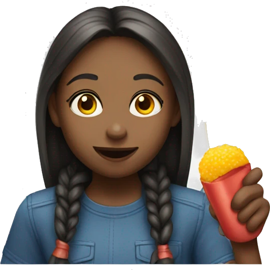 Girl eating pushpop emoji