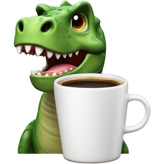 Dino mit kaffee emoji