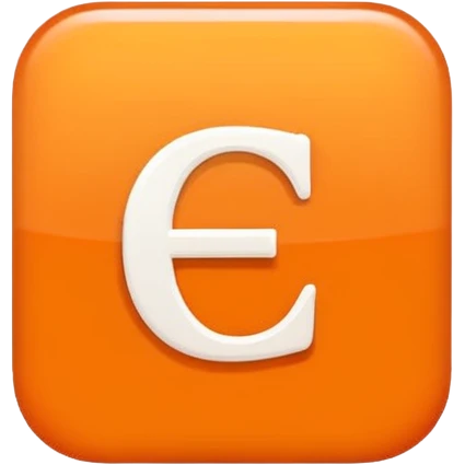 make me an emoji of the letter E  orange square witha white E in the center with a times new roman looking font emoji