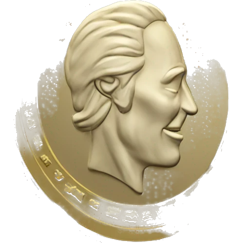 gold coin 3D rotated emoji