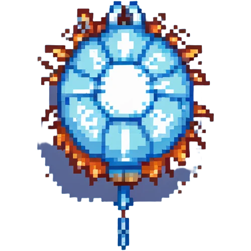 Power bomb, larger size, blue highlights, longer fuse, explosive appearance, pixel art style emoji