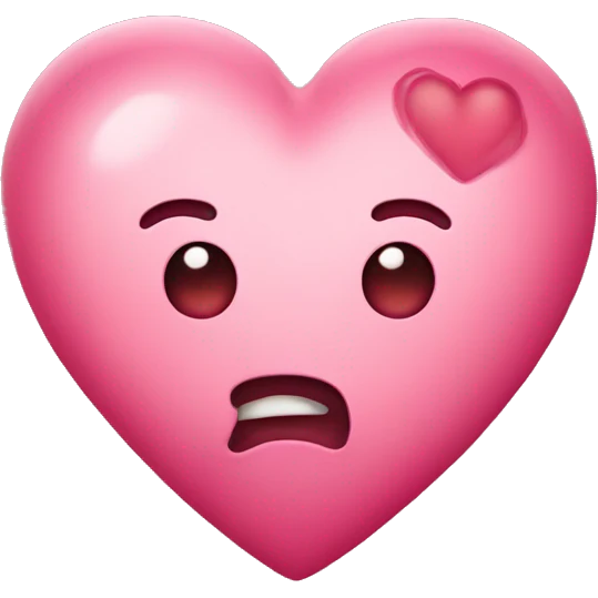 Pick heart with sour face emoji