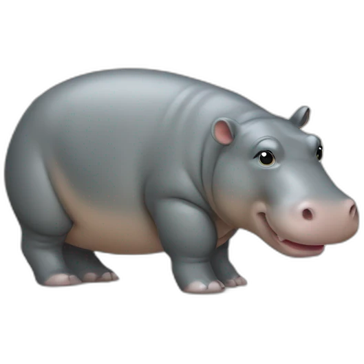 Un hippopotame sur un pate emoji