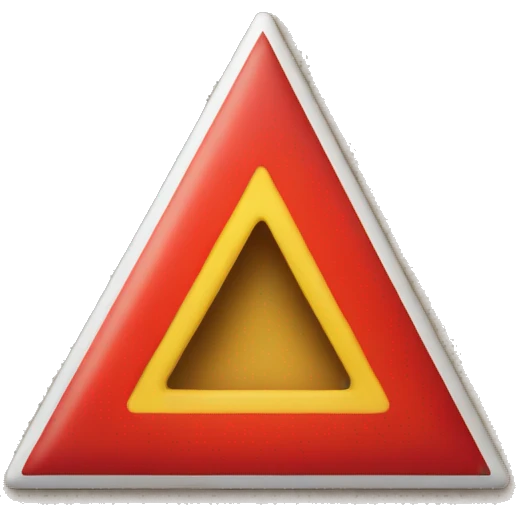 I want a triangular emoji in red and there should be a ! Sign in the center emoji