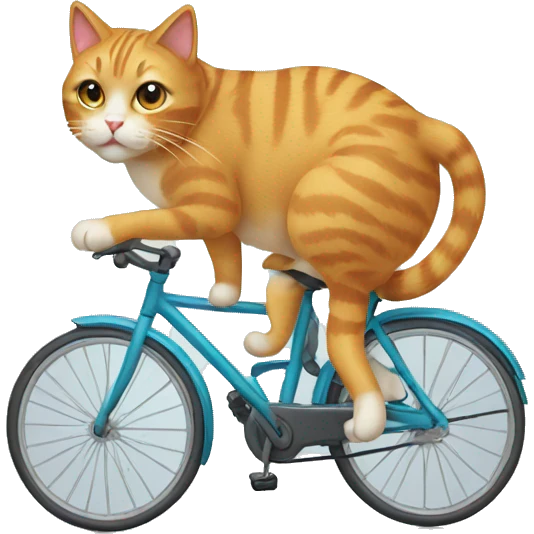 A cat on bicycle emoji