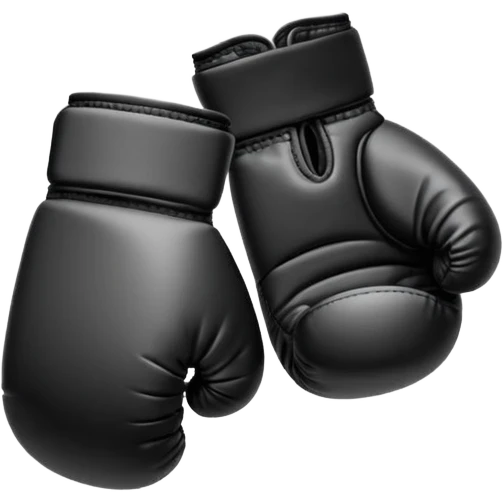 Minimalistic flat vector icon, iOS style, thin black contour on white background. Boxing gloves or a fighter silhouette in stance. emoji