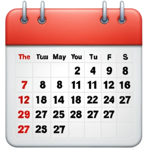 Calendar with 7 days per week emoji