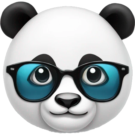 Panda avec des lunettes noires qui lève le doit vers le haut emoji