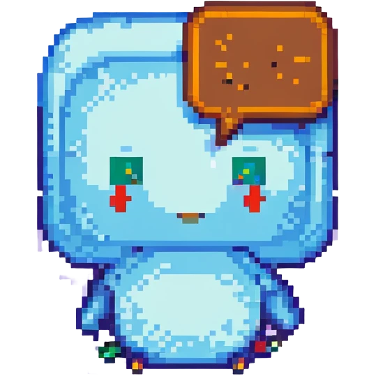 pixel art style chat icon, 48x48 pixels, outlined speech bubble emoji