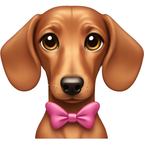 dachshund with bow   emoji