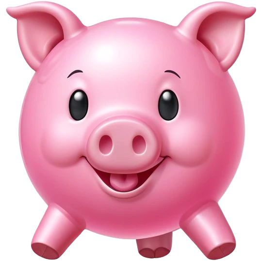 smiley face flying pig made of bubblegum emoji