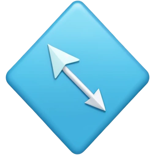 in blue square shape, up arrow in the middle emoji