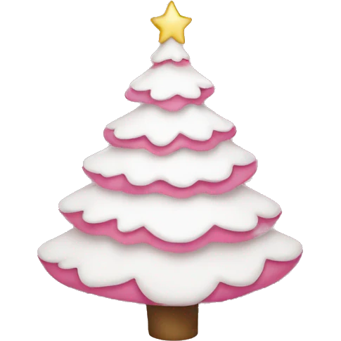 Pink and white Christmas tree emoji
