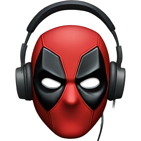 El icono de Deadpool with headphone emoji