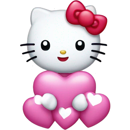 Hello kitty whit hearts around emoji