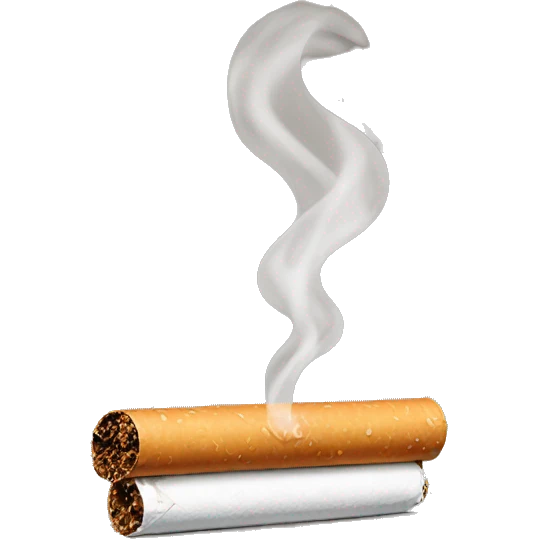 Rolled cigarette with smoke coming out emoji