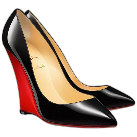 One WEDGE heel LOUBOUTIN black PATENT emoji