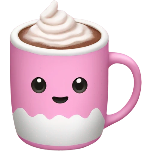 pink mug of hot cocoa emoji