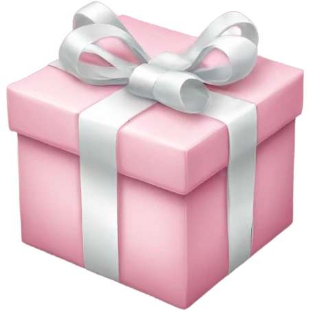 Light pink Christmas gifts under a white Christmas tree  emoji