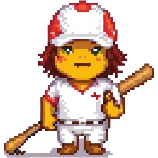 Tung Tung Tung Sagur emoji, a baseball bat with legs and arms and a face with a slight smile, holding a baseball bat emoji