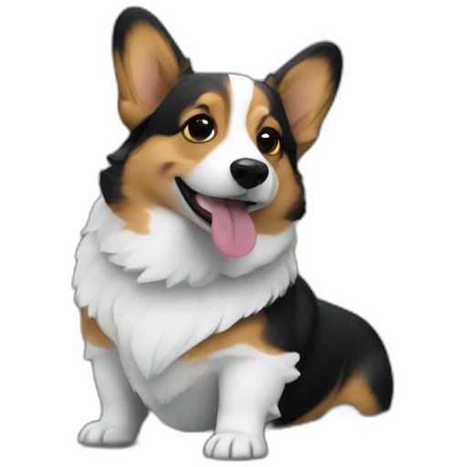 Corgi negro en el rio emoji