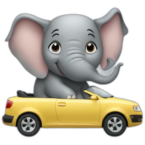 elefant in the car emoji