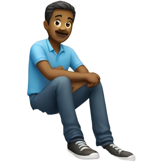 Guy with sugar below him emoji